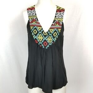 Anthro Lovestitch sz S high-low tank cross stitch
